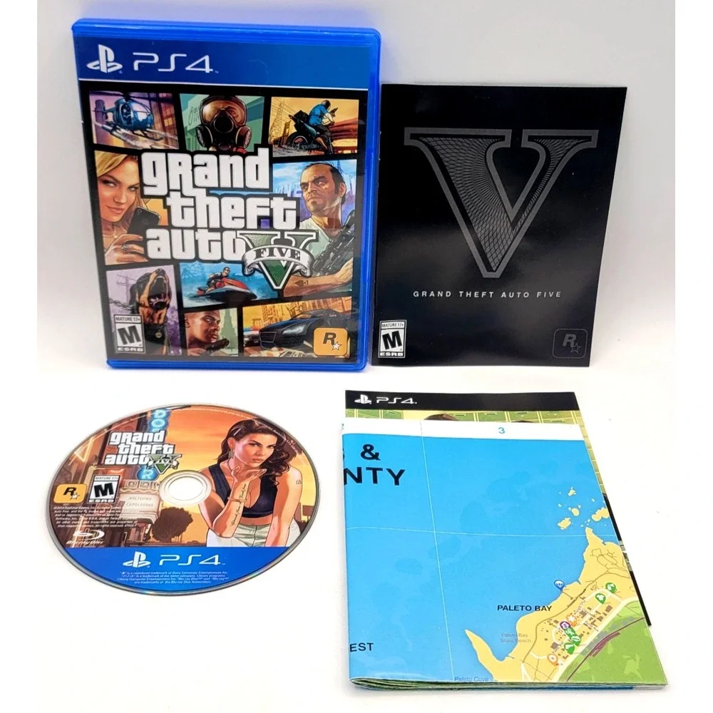 Grand Theft Auto V 5 (PlayStation 4, 2014) COMPKET‎ IN BOX CIB